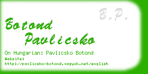 botond pavlicsko business card